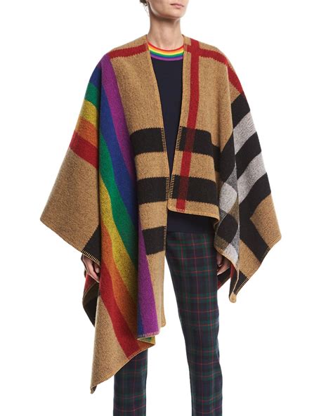 burberry rainbow vintage poncho|burberry poncho nordstrom.